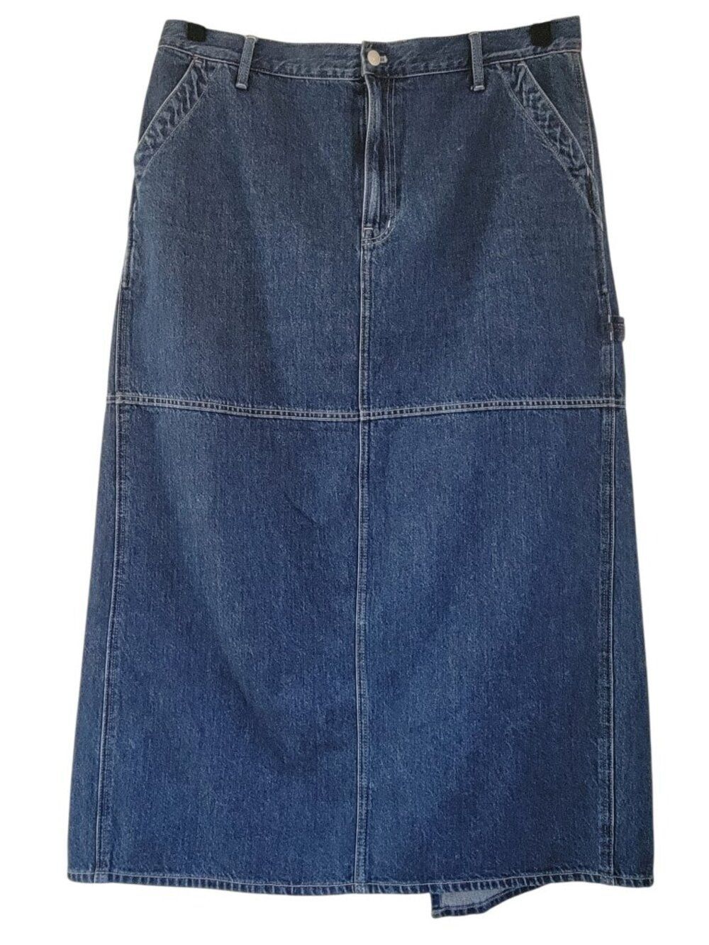 Madewell Denim Carpenter Maxi Midi Skirt Utility Basics Cool Girl Cottagecore